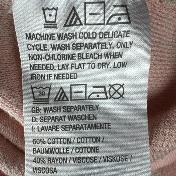 Belle by Kim Gravel Pink Animal Print V Neck Sweater - Picture 5 of 6